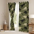 thumbnail image 3 of Feelyou Vintage Dinosaur Curtains Pack of 2 (42x84 Each) for Male Boys, Cartoon Rustic Wildlife Curtains Blackout, Olive, 3 of 6