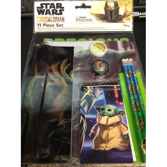 Star Wars Mandalorian 11 Piece Stationery Set Pencils,notebook Folders Ruler