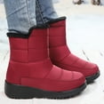 thumbnail image 2 of YLYL Women's Winter Snow Boots Warm Fur Lined Waterproof Non-Slip Wedge Heel Outdoor Ankle Boots, 2 of 9