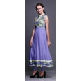 thumbnail image 3 of Bimba Kurti Indien Long à Fleurs Violettes Moyennes pour Femmes Tenue de Soirée Robe Anarkali Kurti Imprimée Sans Manches Moyenne, 3 of 6