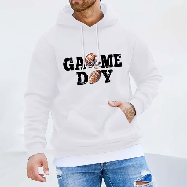 WILLBEST Sudaderas para Hombre, Sudadera con Capucha y Cordón con Estampado De Rugby para Hombre, Sudadera Informal Holgada y Cómoda para Negocios Chica