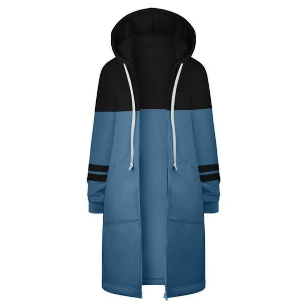 Chaquetas y abrigos casuales con capucha y manga larga para mujer, moda, bolsillos, solapa versátil, chaquetas casuales con capucha y manga larga, abrigo con cremallera y vendaje para mujer