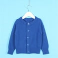 thumbnail image 2 of XXWXYD Kids Basic Knit Cardigan Single Breasted Long Sleeve Jacket Neutral Tone Layering Piece for School Uniform, 2 of 6