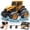 Orange, variant on Amphibious RC Tractor Truck 4WD - IPX7 Waterproof Remote Control Farmer Vehicle for Land & Water, Off-Road Monster Toy Car with 2 Batteries All-Terrain Waterproof RC Truck for Kids Adults Boys