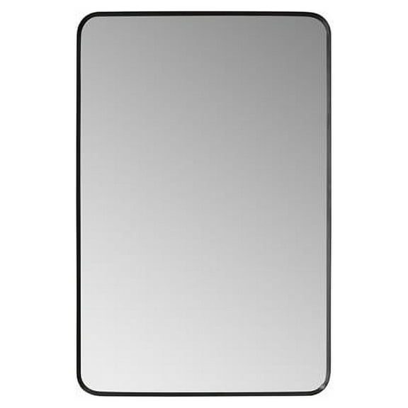 Vinnova Design Mutriku 24 in. W x 36 in. H Rectangle Metal Wall Mirror in Brushed Black