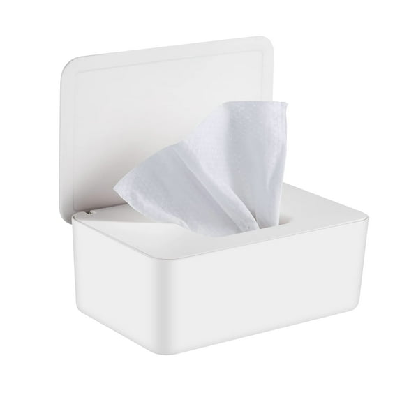 Syenll Baby Wipes Dispenser, Plastic Baby Wipe Holder Easy Open & Close for Home Office, White, 1 Pack