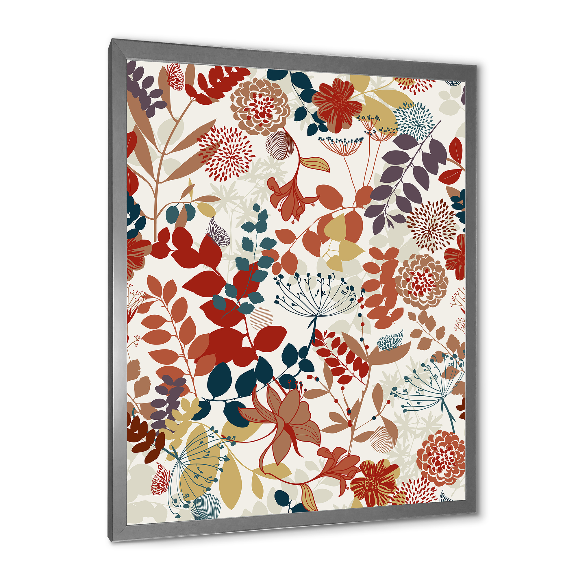 Designart 'Botanical Retro Garden' Bohemian & Eclectic Framed Art Print