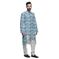 thumbnail image 2 of Atasi Designer Printed Summer Wear Long Kurta With White Pajama Set For Men, 2 of 3