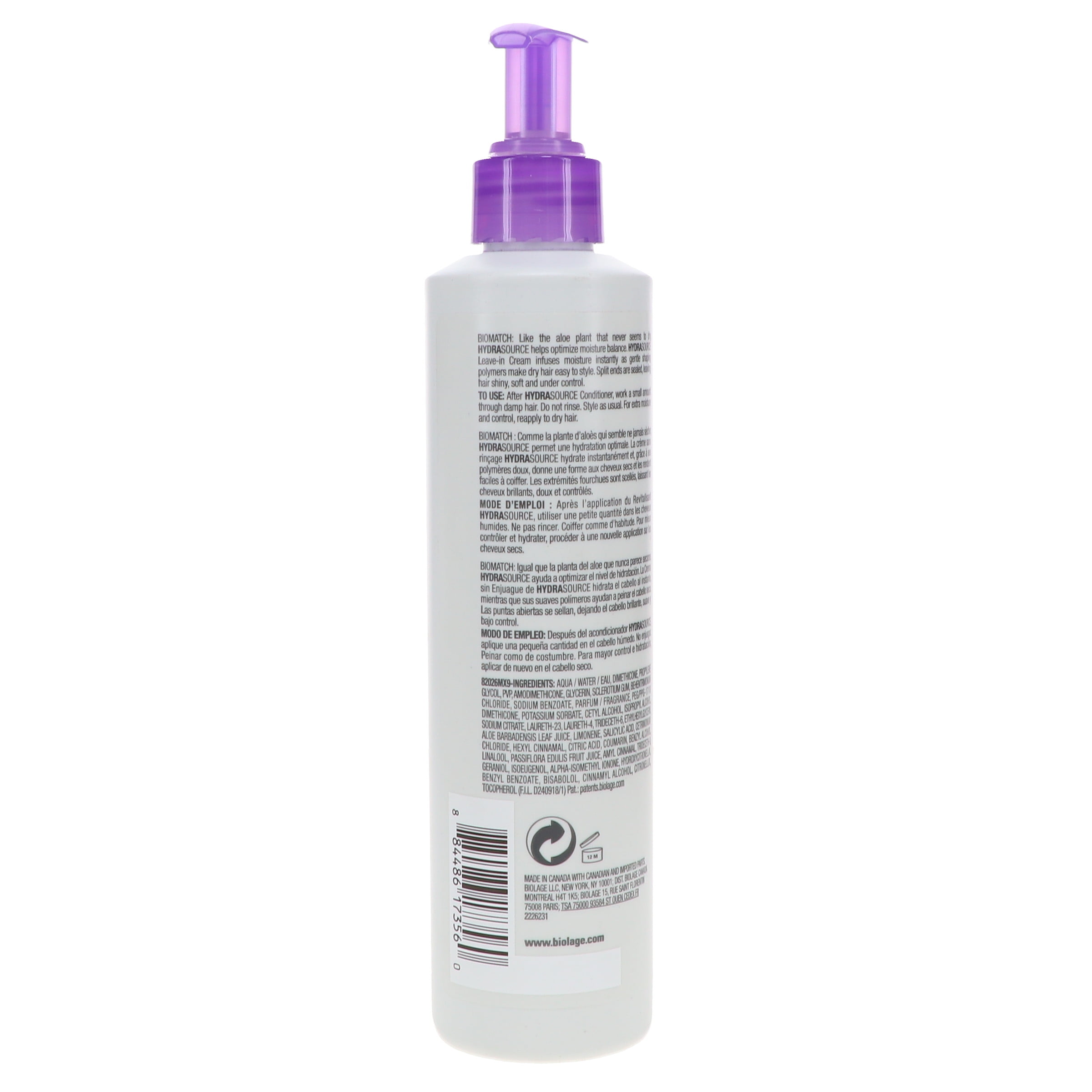 Biolage Hydrasource Daily Leave-In Cream by Matrix for Unisex - 8.5 oz Cream