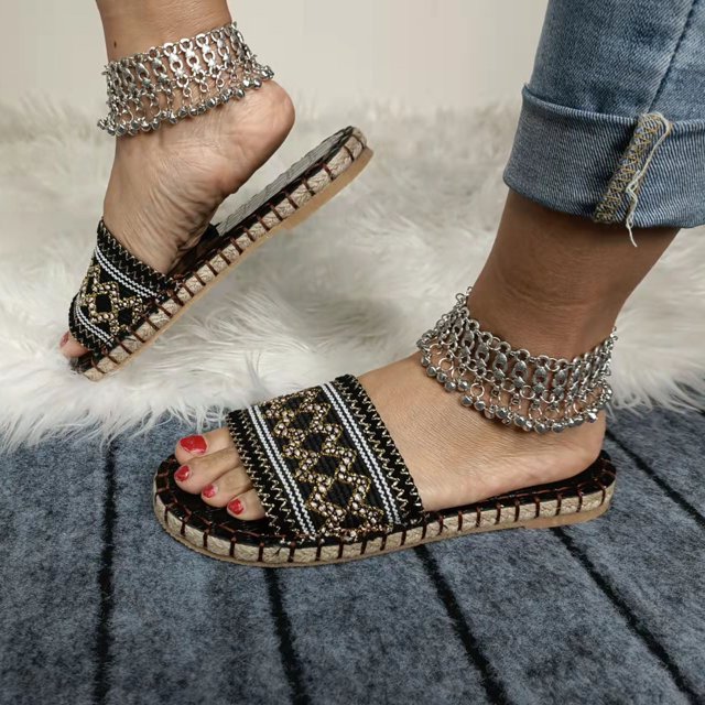 Zapatillas con punta abierta y plana para mujer, sandalias cómodas, informales, cómodas, para playa Wmkox8yii hj789