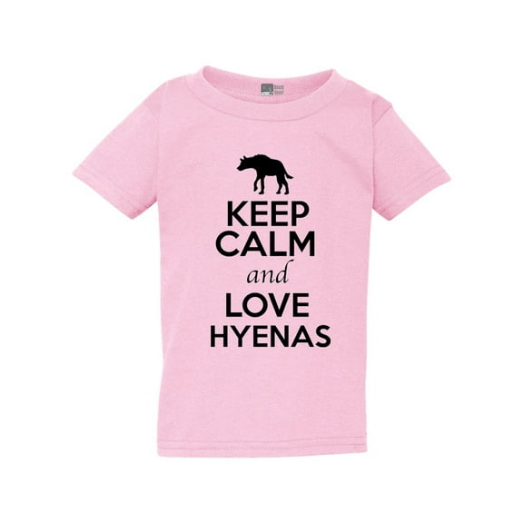 Keep Calm And Love Hyenas Wild Canine Animal Lover Toddler Kids T-Shirt Tee