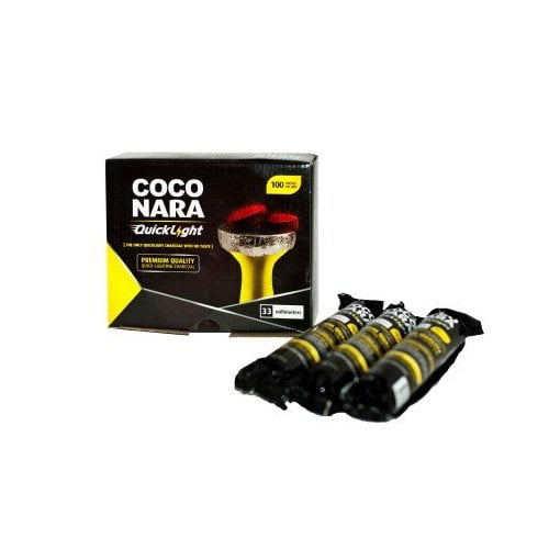 Coconra Quicklight Charcoal Supplies For Hookahs 33mm 100pc Box Of Quick Light Shisha Coals For Hookah