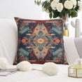 thumbnail image 3 of Boho Red and Blue Pattern Ethnic Design Farmhouse Throw Pillow Covers 18 X 18 Inch, Set Of 4, Linen Study Sofa Cushion Cover Indoor Living Room Home Decor, 3 of 5