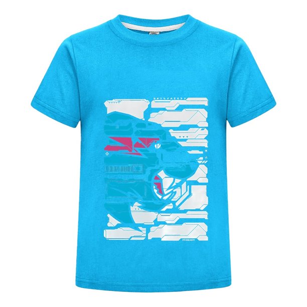 Playera MrBeast Niño Niña Estilo Azul Algodón Casual Estampado Verano Moda Juvenil Camiseta Regalo Ropa Cómoda Fans