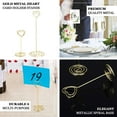 thumbnail image 4 of Efavormart 10 Pack | Gold Metal 8" Heart Card Holder Stands, Table Number Stands, Wedding Table Place Card Menu Clips, 4 of 11