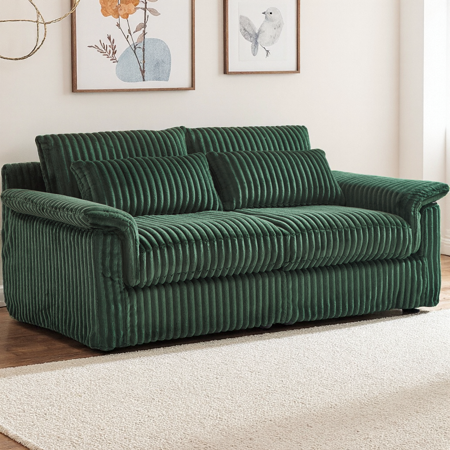 74" Cloud Corduroy Loveseat Sofa Modern 2-Seater Couch with Pillow Top Arms, Soft Comfy Couches for Living Room, Bedroom and Small Spaces
