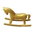 thumbnail image 3 of Dualoai Rocking Horse Ornament Decoration Housewarming Office Keepsake Multifunction gold, 3 of 9