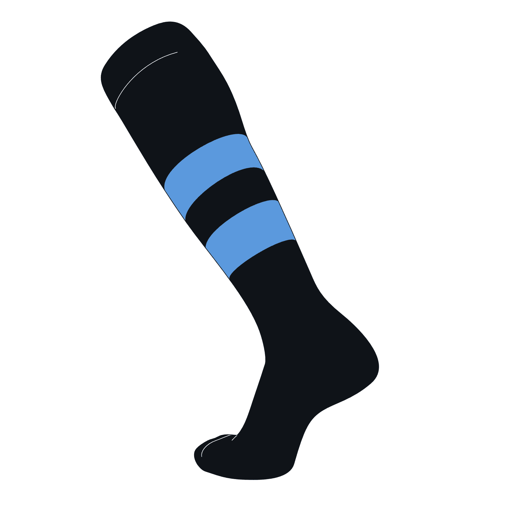 TCK Elite Baseball Football Knee High Striped Socks (G) Black, Baby