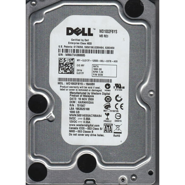 Wd1002fbys 18a6b0 Dcm Harnhv2aa Western Digital 1tb Sata 3 5 Hard Drive Walmart Com Walmart Com