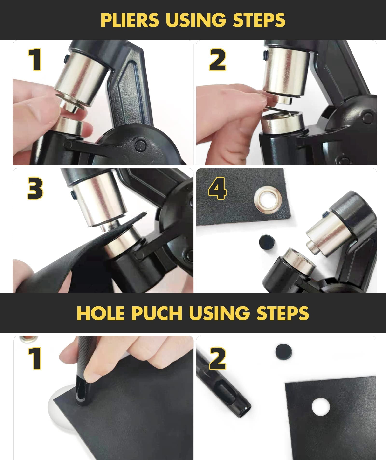 Grommet Tool Kit With Bag  1/2 Inch Handheld Eyelet Manual Press Machine 300 12 Mm Grommets