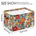 thumbnail image 4 of Yayeee 2 Pack Canvas Storage Basket with Handles for Shelves Fabric Bins Closet Organizer, Orange Japanese Flowers Pattern, 4 of 8