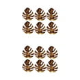 thumbnail image 3 of Bewildely Servilletero de 6 piezas, anillo de malla de cobre con diamantes de imitación, chapado en simulación, forma de hoja inmarcesible, Oro 2piezas, 3 of 6