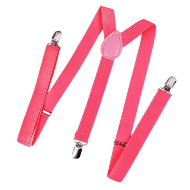 Hombres Mujeres Clip en tirantes Elástico en forma de Y Volver Tirantes ajustables unisex formales Eccomum Rosa