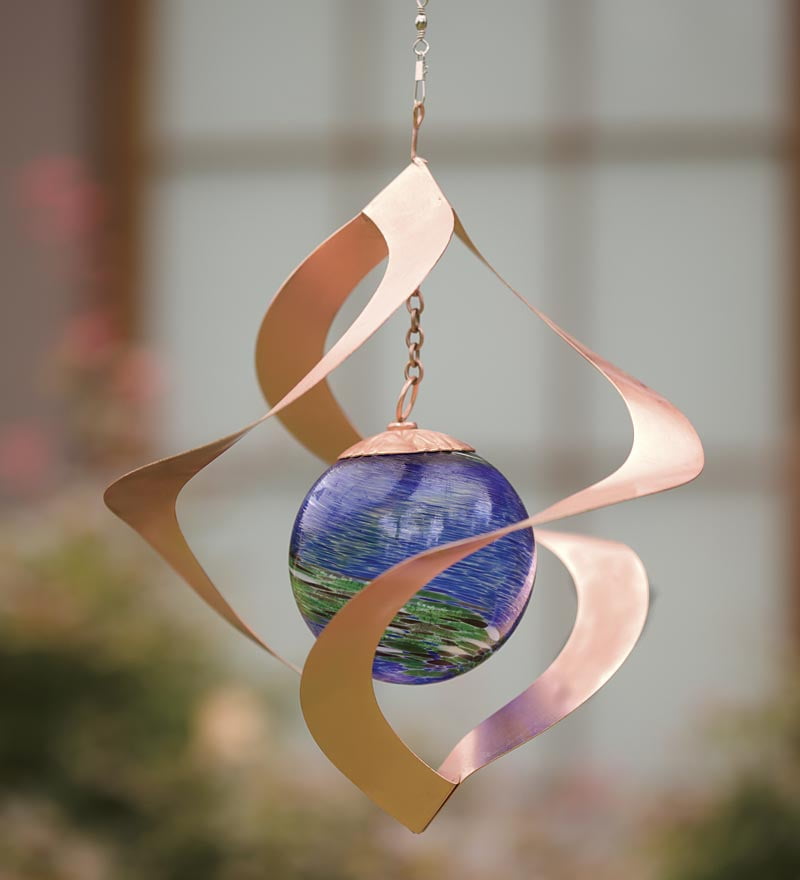 Wind & Weather Hanging Glowing Spiral Wind Spinner for Gardens