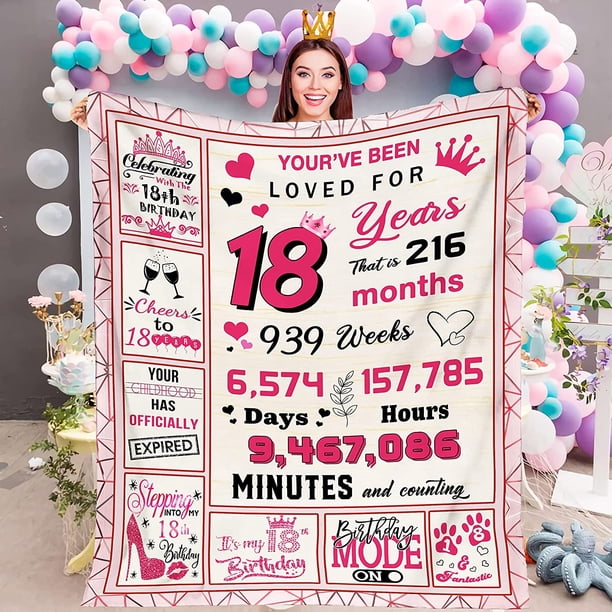 LHSHID 16 Year Old Girl Gifts for Birthday Blanket 16th Birthday Gifts for Teen Girls Blankets for Daughter Niece Quinceanera Gifts Blanket 16th Birthday Decorations for Girls 60x80in