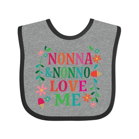 

Inktastic Nonna and Nonno Love Me Gift Baby Girl Bib