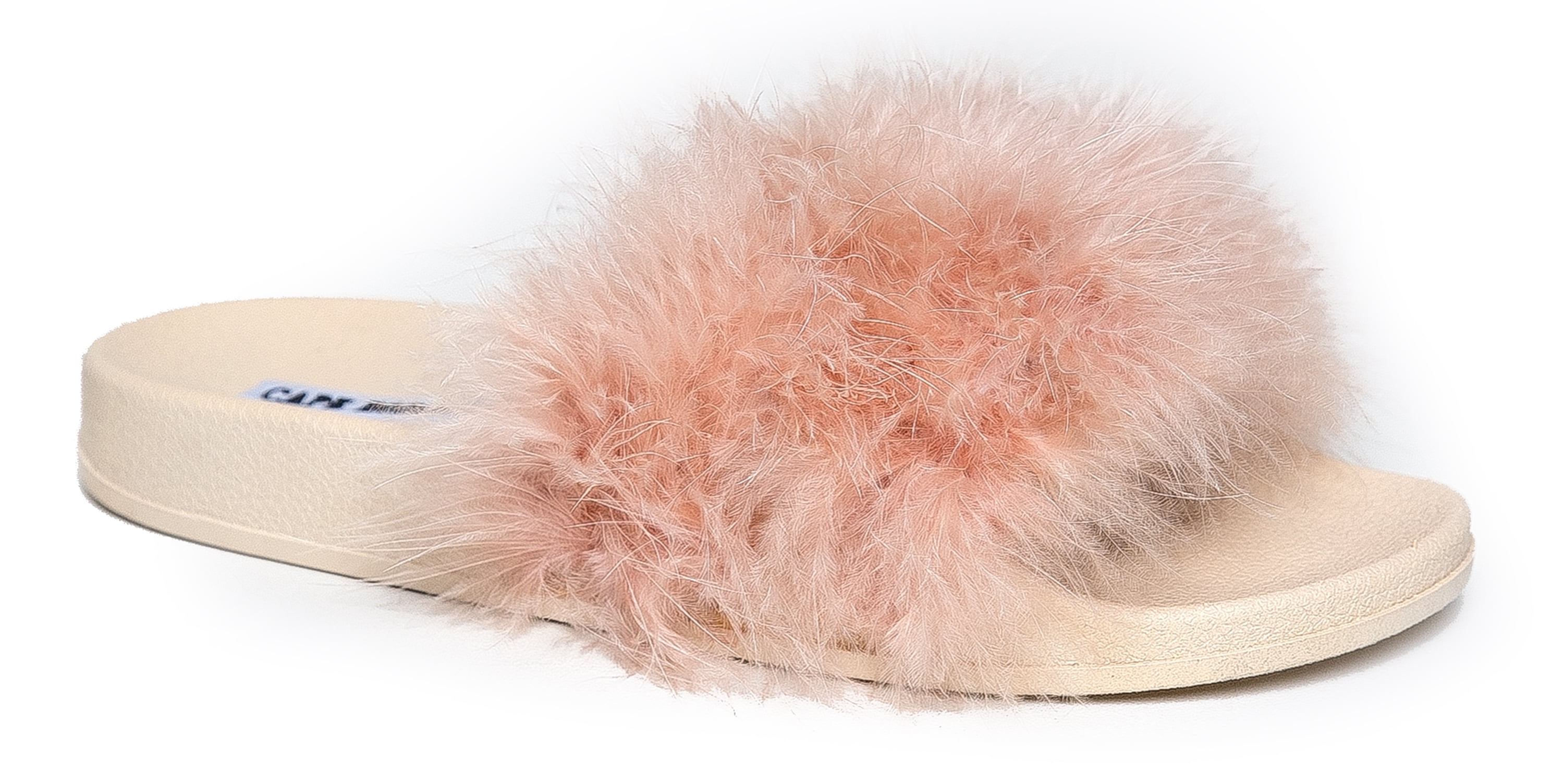 marabou slippers flat