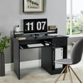 thumbnail image 3 of Giantex  Computer Desk, Home Office Desk w/Adjustable Shelf & Keyboard Tray, tudy Writing Desk, Black, 3 of 9