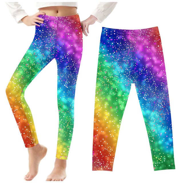Odeerbi 3-8 Años Leggings Niñas Estampado Cielo Estrellado Mallas Elásticas Pantalones Verano Starlit Cintura Alta Suave Pantys