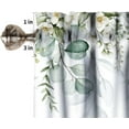 thumbnail image 4 of Eucalyptus Leaf Floral Kitchen Window Valance Curtain Set, Pring Sage Green Farmhouse Leaves Watercolor Botanical Plants Valances and Tier Set for Living Room 54''x18'' & 27''x24''x2, 3 Panels, 4 of 4