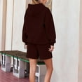 thumbnail image 5 of Breezora Women's Oversized Hoodie And Shorts Set 2025 Trendy Matching Sweatsuit For Gym Or Casual XL Size Brown, 5 of 7