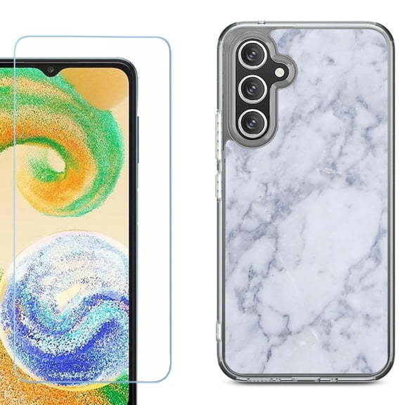 Phone Case for Samsung Galaxy S26 5G, with Screen Protector, by OneToughShield - Marble / Clouds
