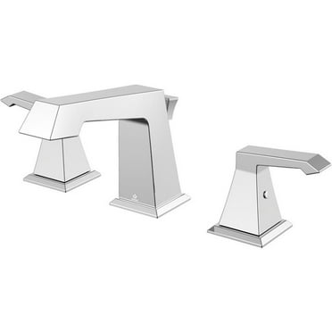 Lexora Home Balduina Brass 3 Hole 8" Widespread Bathroom Faucet in Chrome