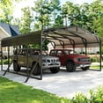 thumbnail image 3 of MUCHANT 20’X20’ Outdoor Heavy-Duty Carport Galvanized Steel Roof with Reinforced Stable Triangle Frame & Enhanced Base for Car, Pickup and Truck, 3 of 8