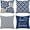 Df-blue, variant on Dahlia Floral Pillow Covers 18x18Inch Set of 4, Navy Blue Gray Geometric Modern Abstract Home Sweet Home Decorative Pillow Covers, Pillow Cushion Cases for Room Sofa Bed Home Decor