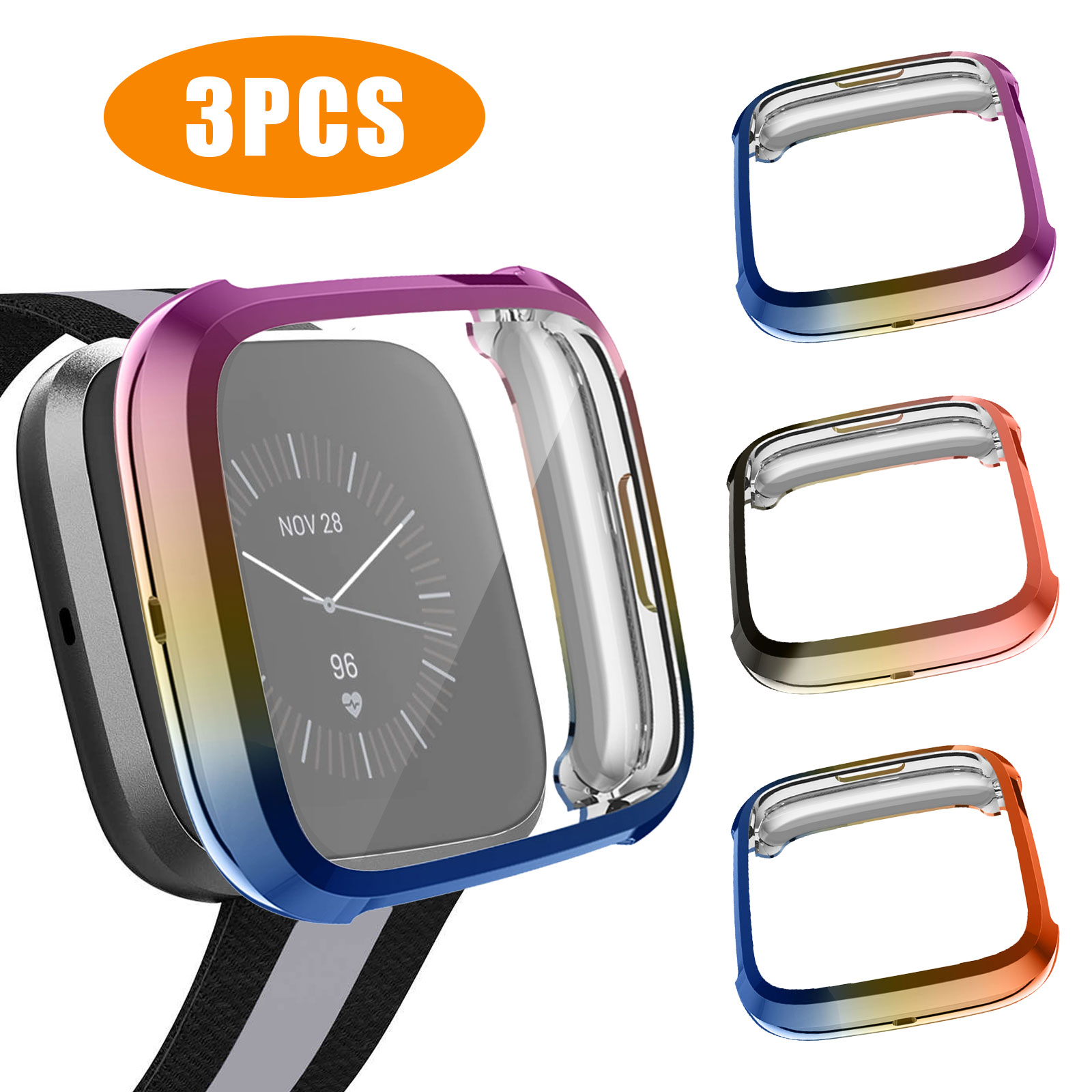 4/3/2/1 Pcs Screen Protector Compatible with Fitbit Versa 2 Case, TSV