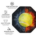 thumbnail image 3 of Vsdgher Tennis Ball In Fire And Water Leather Coasters for Drinks, Durable Drink Coasters 4 Set for Tabletop Protection, Luxurious Home Décor and Housewarming Gift-Octagon, 3 of 6