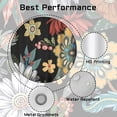 thumbnail image 3 of Boho Floral Shower Curtain Flowers Black Vintage Mid Century Abstract Botanical Colorful Waterproof Fabric 72x72 Inch,Modern Abstract Colorful Bathroom Decor, 3 of 6