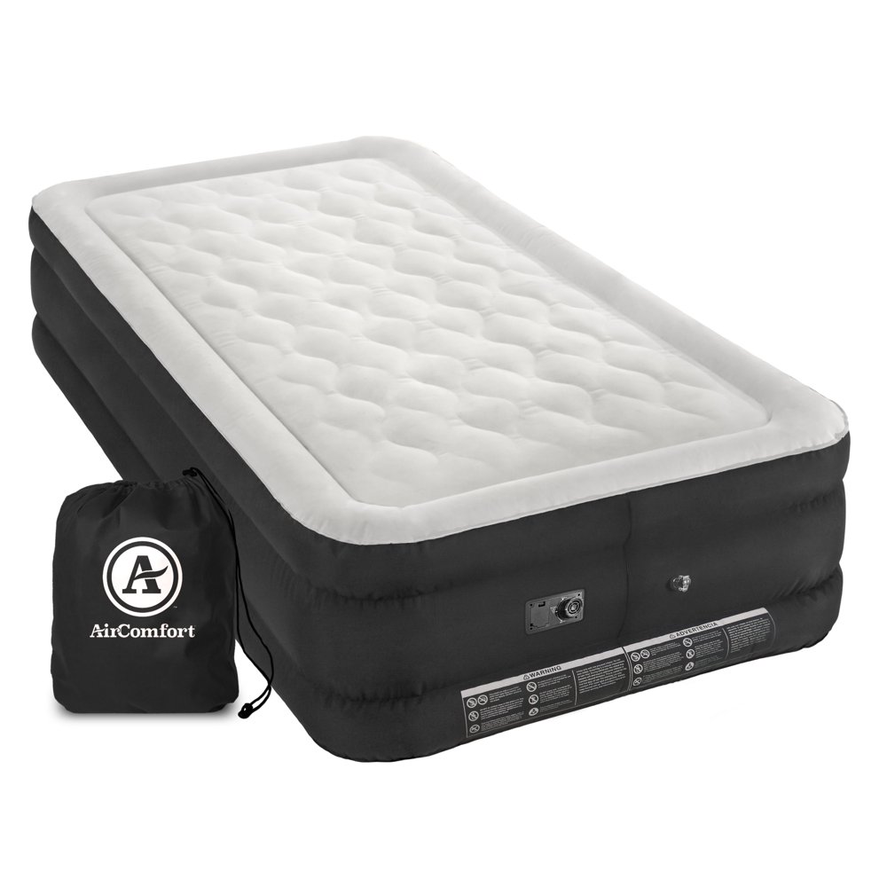 Air Comfort Deep Sleep Twin Raised Air Mattress with Built In Pump