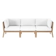 thumbnail image 2 of Modway Clearwater Teak Wood Fabric Outdoor Sofa in Gray/White, 2 of 5
