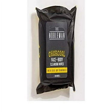 The Nobleman Face and Body Cleansing Wipes, Charcoal, 30 Ea