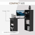 thumbnail image 4 of HOMCOM 47" Modern Black Computer Desk with Storage Shelves - Engineered Wood Writing Table Workstation for Home Office, Study, or Dorm Room, 4 of 7