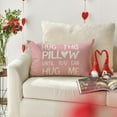 thumbnail image 4 of Hug This Pillow Until You Can Hug Me Valentine''s Day Pink Throw Pillow Cover, 12 x 20 Inch Anniversary Wedding Cushion Case Decoration for Sofa Couch, 4 of 6