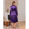 thumbnail image 2 of Ekouaer Silk Robes for Women Shawl Collar Satin Bathrobe Long Bride Wedding Party Robe Lightweight Sexy Sleepwear, 2 of 6