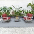 thumbnail image 2 of LeisureMod Walbrooke Modern Aluminum 5-Piece Patio Conversation Set with Outdoor Square Fire Pit Table & Side Table Tank Holder (Red), 2 of 19