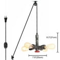 thumbnail image 3 of Kiven Plug in Pendant Light,Industrial Hanging Light and 15FT Plug-in Cord and Dimmer Switch, Steampunk Ceiling Pendant Light,Silver Finish,Bulb Not Included, 3 of 7